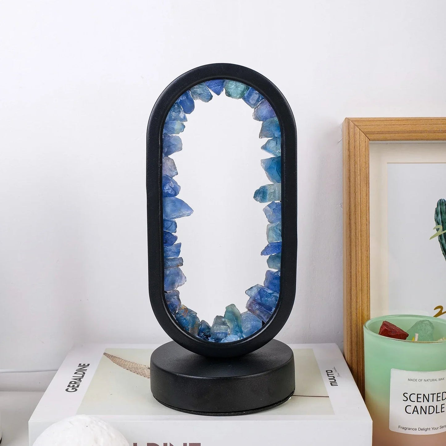 Elegant Natural Amethyst Crystal Bedside Lamp for Tranquil Spaces