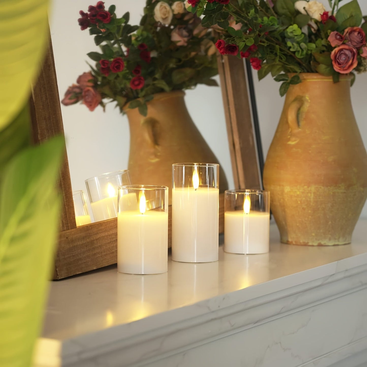 Remote Control Candle Warmer Set - Battery Operated LED Candles with Timer & Remote for Home Decor