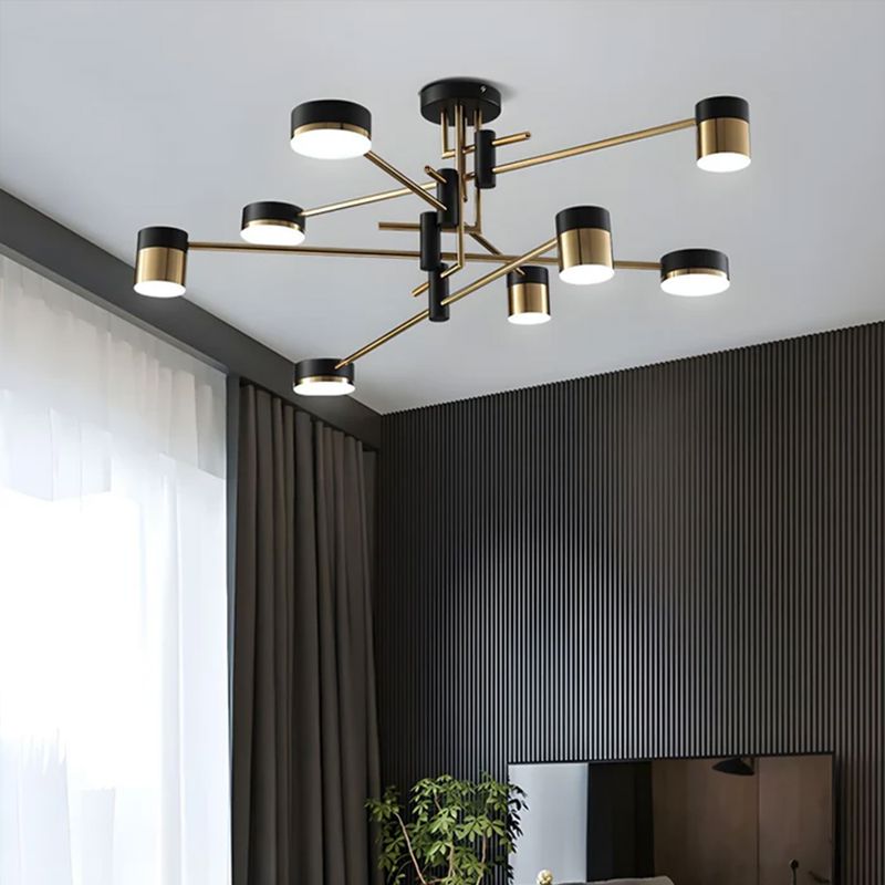 Contemporary Black & Gold Ceiling Light with LED Bulbs for Elegant Home Décor