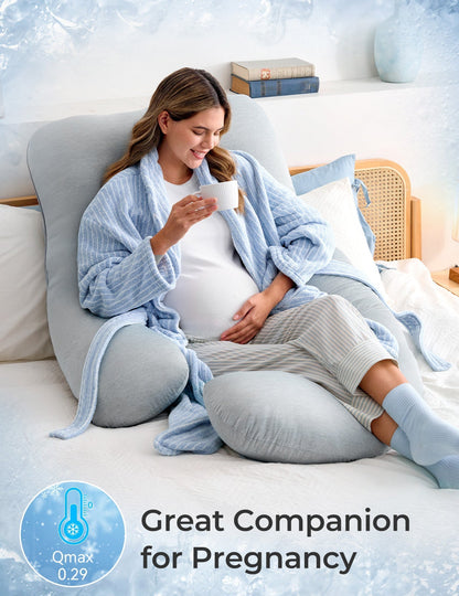 U Shaped Pregnancy Pillow for Comfort and Support - Cooling Fabric