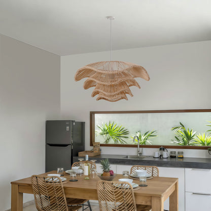 Multi-Tiered Rattan Ceiling Light Pendant Lamp for Home Décor