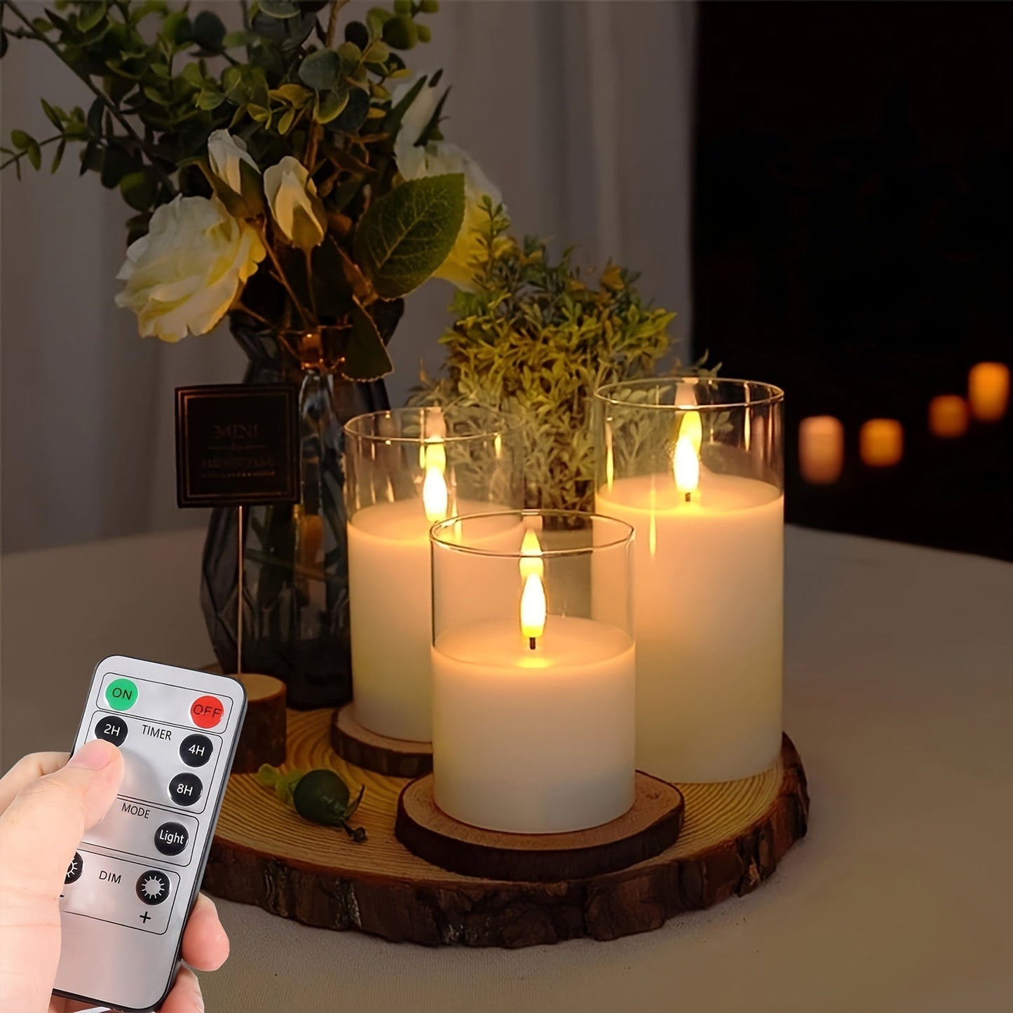 Remote Control Candle Warmer Set - Battery Operated LED Candles with Timer & Remote for Home Decor