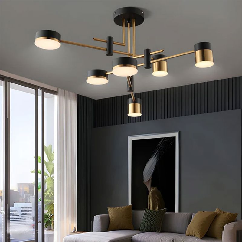 Contemporary Black & Gold Ceiling Light with LED Bulbs for Elegant Home Décor