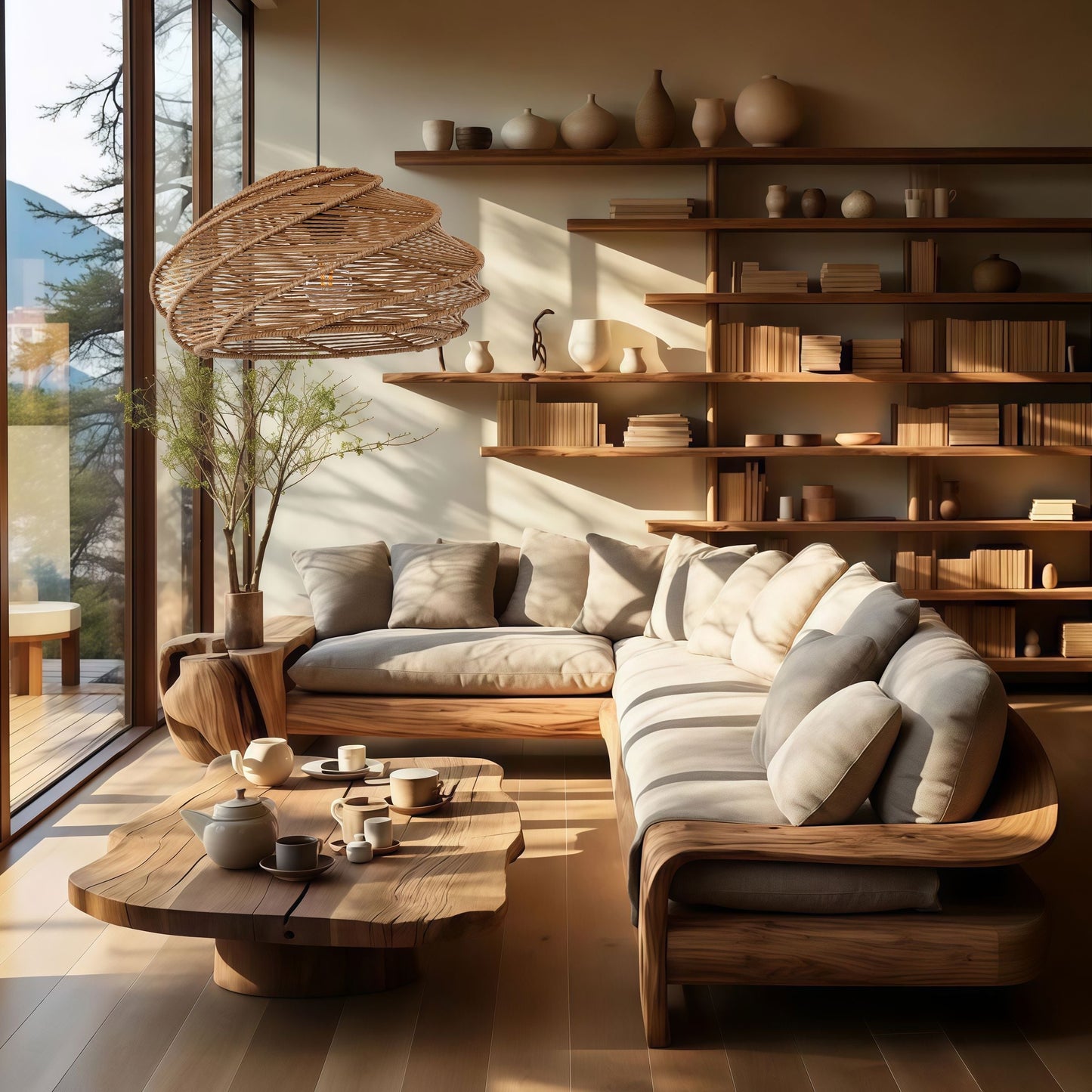 Spiral Rattan Ceiling Light for Bedroom, Dining Room, and Bar