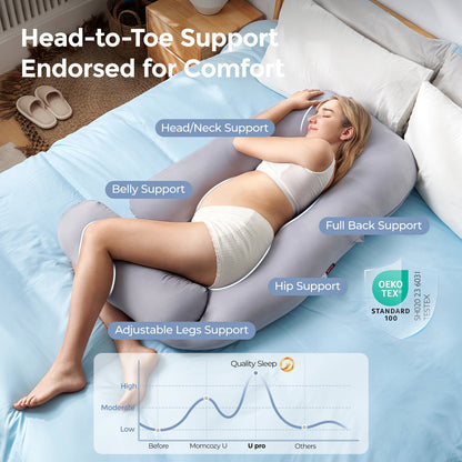 Pregnancy Pillow for Comfort and Support - Body Pillow for Sleep