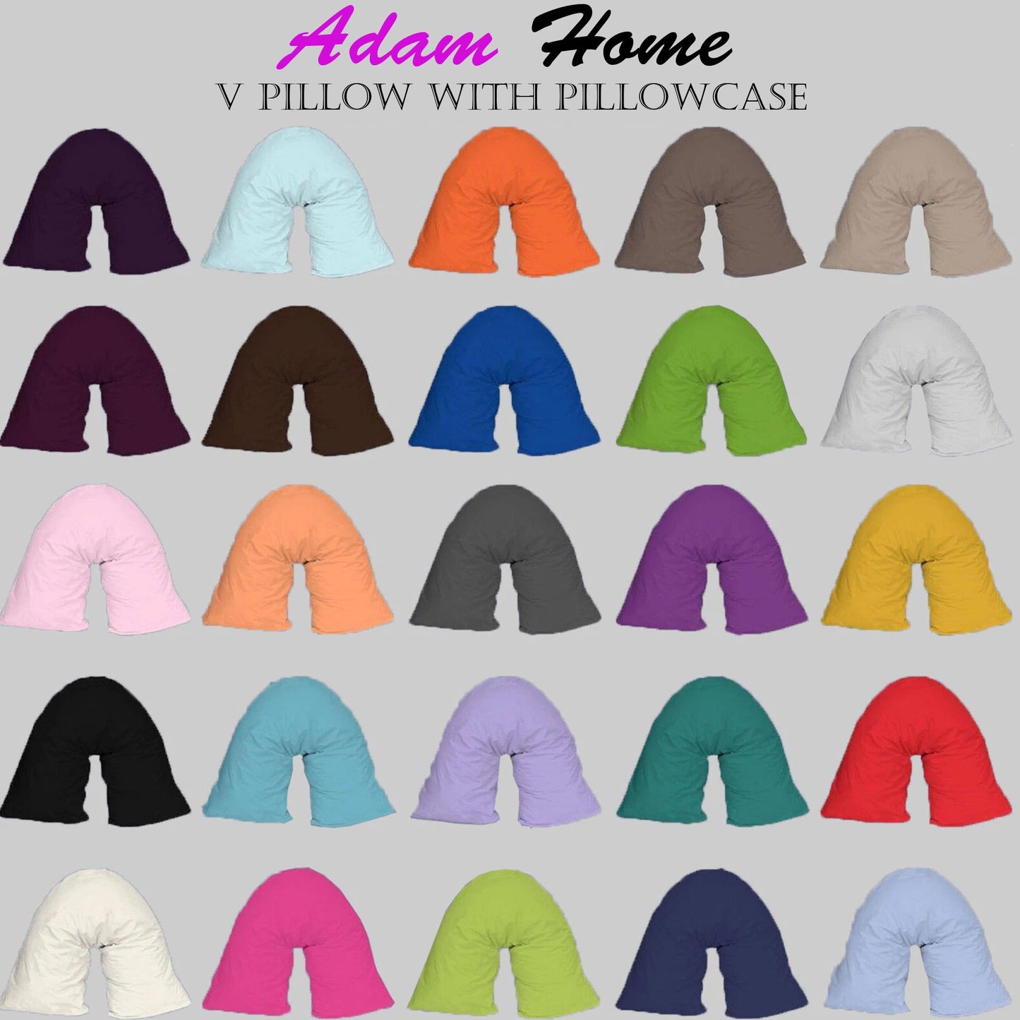 V Shaped Pillow with Case - Extra Filled Neck Support for Pregnancy