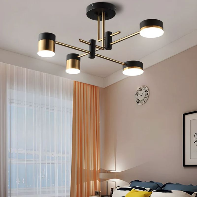 Contemporary Black & Gold Ceiling Light with LED Bulbs for Elegant Home Décor