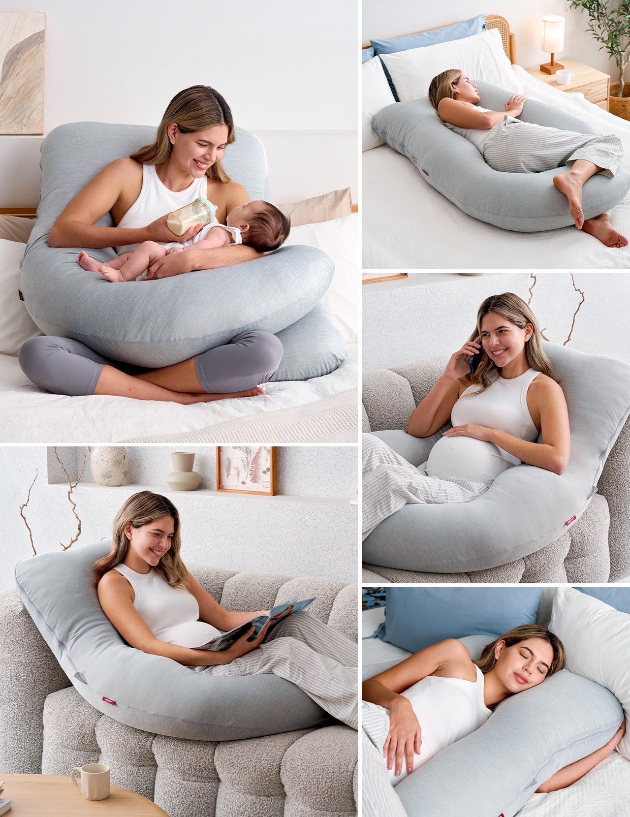 U Shaped Pregnancy Pillow for Comfort and Support - Cooling Fabric