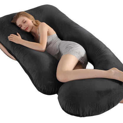 J Shaped Pregnancy Pillow for Sleeping, Full Body Maternity Pillow