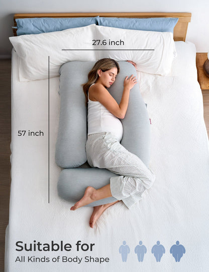 U Shaped Pregnancy Pillow for Comfort and Support - Cooling Fabric
