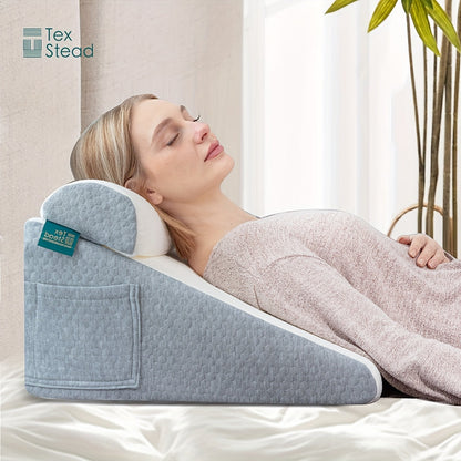 Wedge Pillow for Side Sleepers – Triangle Neck Support, Pregnancy Cushion, Bed Elevation, Soft Comfort
