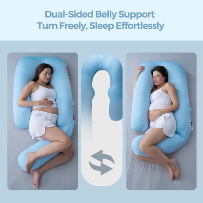 Cooling Comfort Pregnancy Pillow for Sleep Support and Back Pain Relief