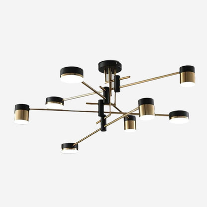 Contemporary Black & Gold Ceiling Light with LED Bulbs for Elegant Home Décor