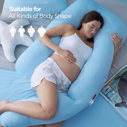 Cooling Comfort Pregnancy Pillow for Sleep Support and Back Pain Relief