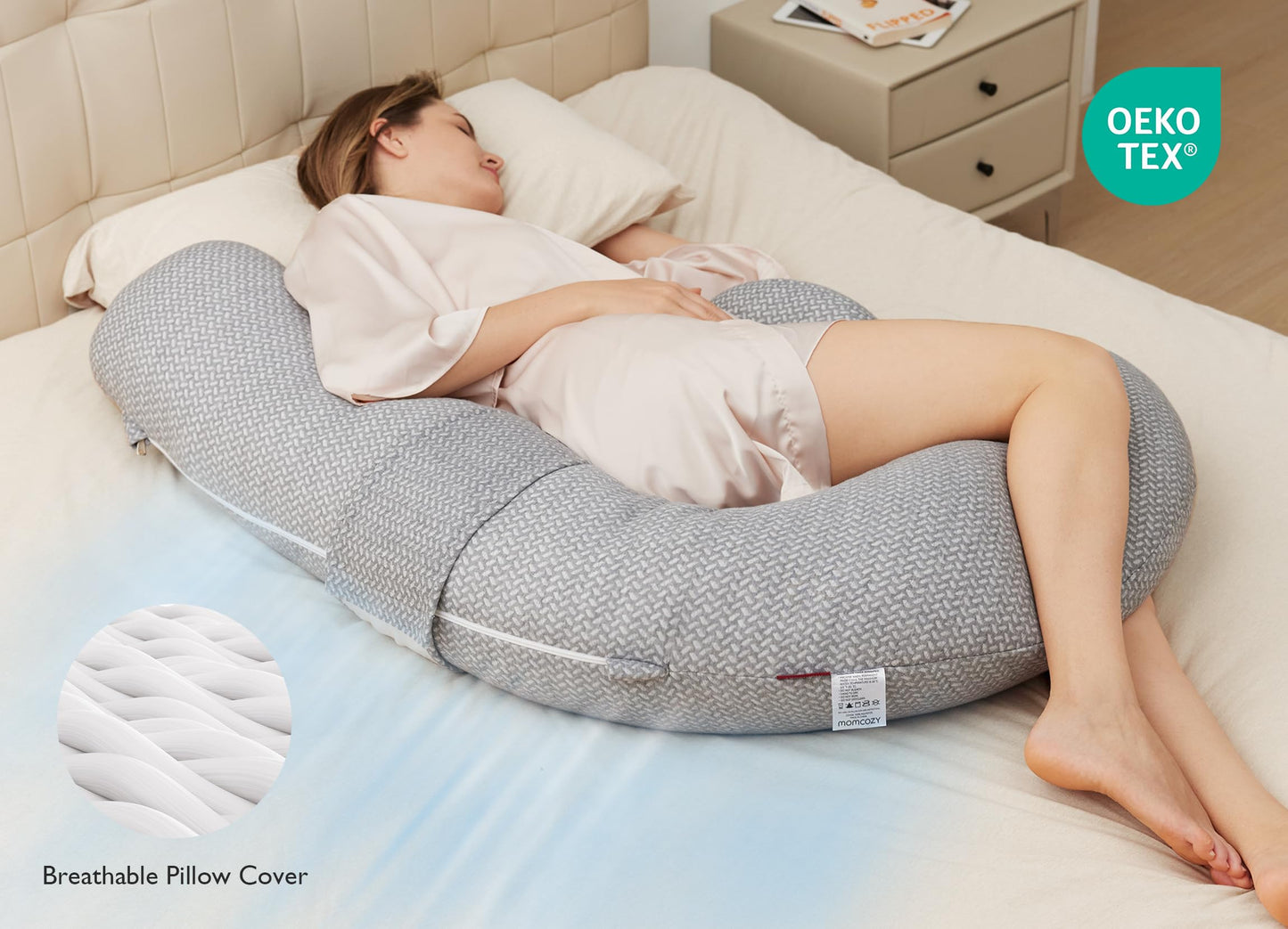 Adjustable Pregnancy Pillow with Wedge Cushion for Maternity Comfort and Support