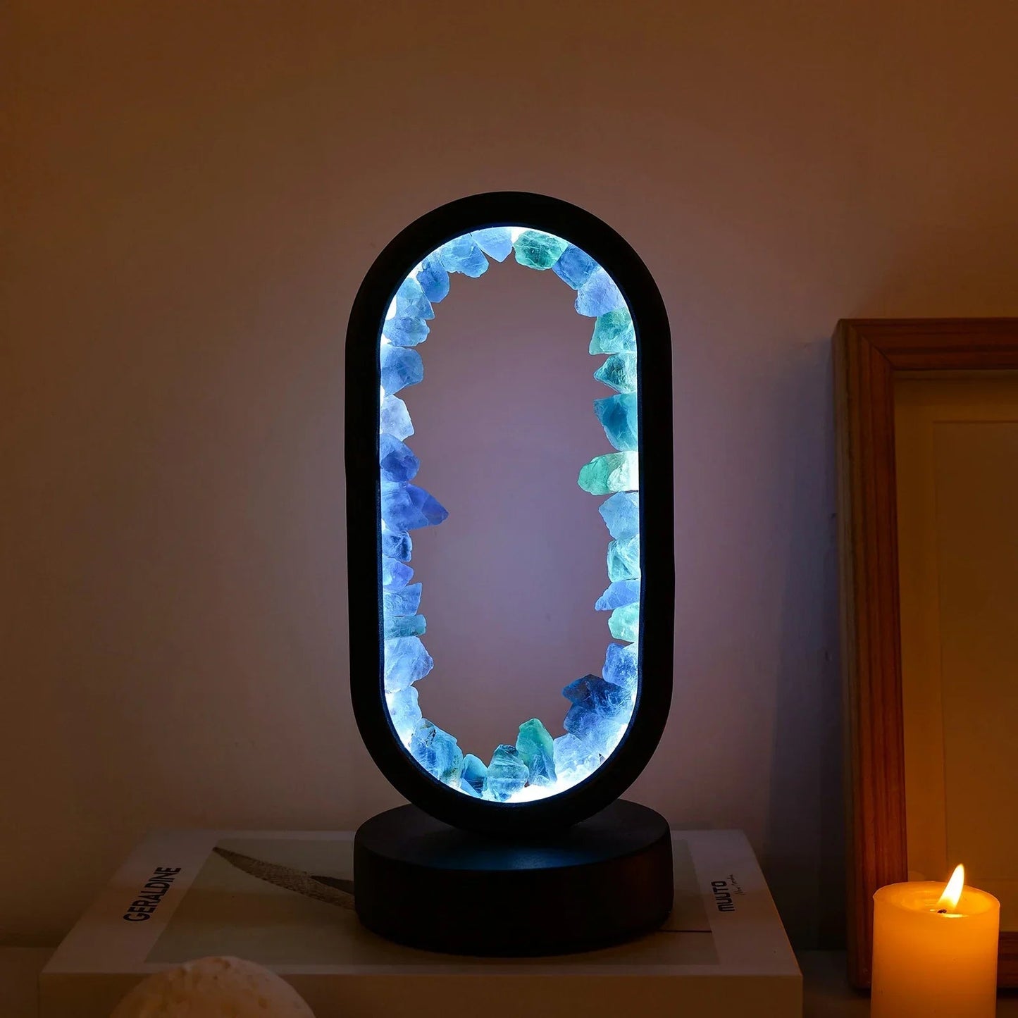 Elegant Natural Amethyst Crystal Bedside Lamp for Tranquil Spaces