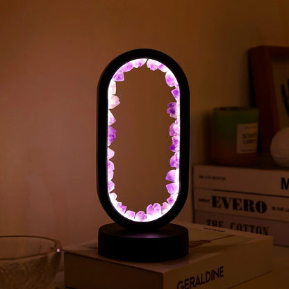 Elegant Natural Amethyst Crystal Bedside Lamp for Tranquil Spaces