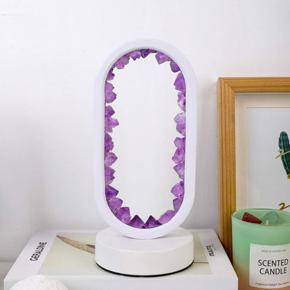 Elegant Natural Amethyst Crystal Bedside Lamp for Tranquil Spaces