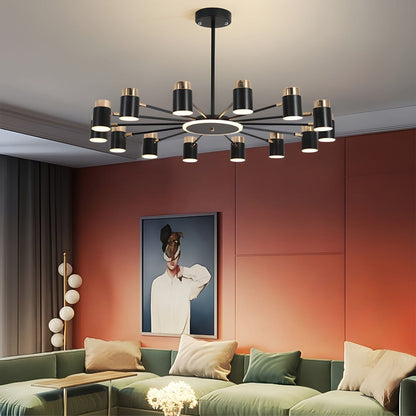 Contemporary Black & Gold Ceiling Light with LED Bulbs for Elegant Home Décor