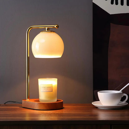 Contemporary Marble-Base Candle Warmer Lamp
