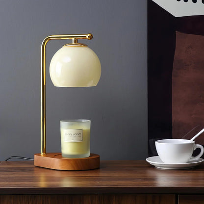 Contemporary Marble-Base Candle Warmer Lamp