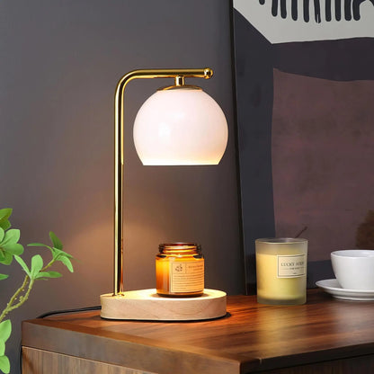 Contemporary Marble-Base Candle Warmer Lamp
