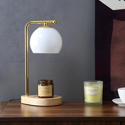 Contemporary Marble-Base Candle Warmer Lamp