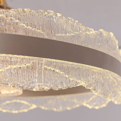 Premium Gold Frame Ceiling Light with Retractable Blades and LED Fan