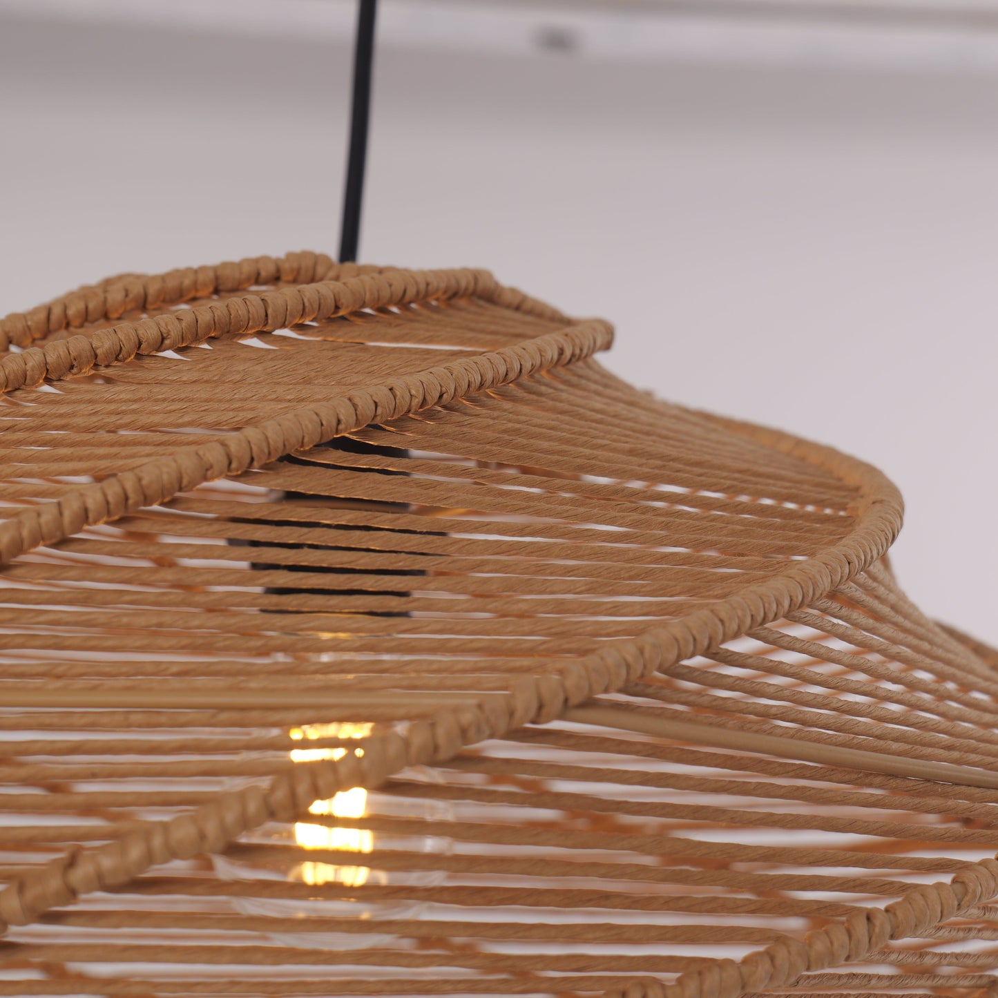Spiral Rattan Ceiling Light for Bedroom, Dining Room, and Bar