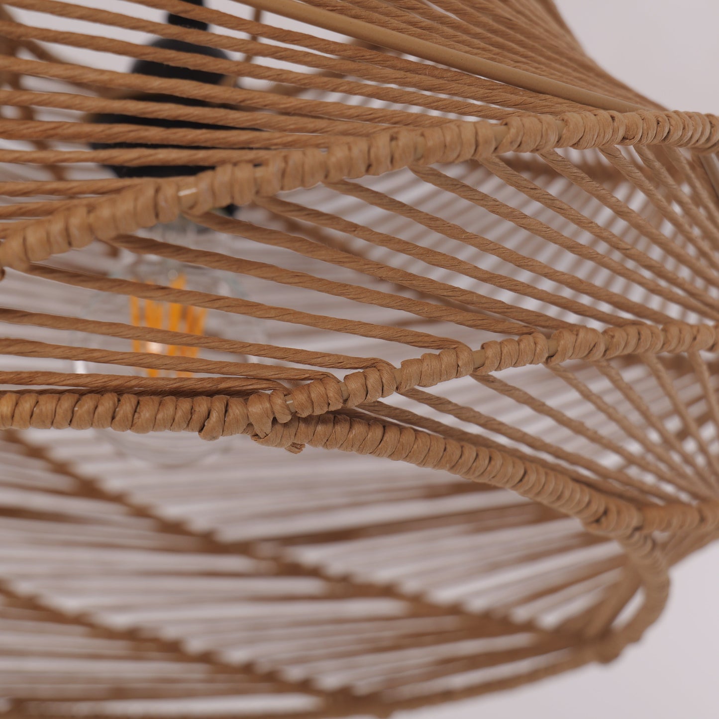 Spiral Rattan Ceiling Light for Bedroom, Dining Room, and Bar