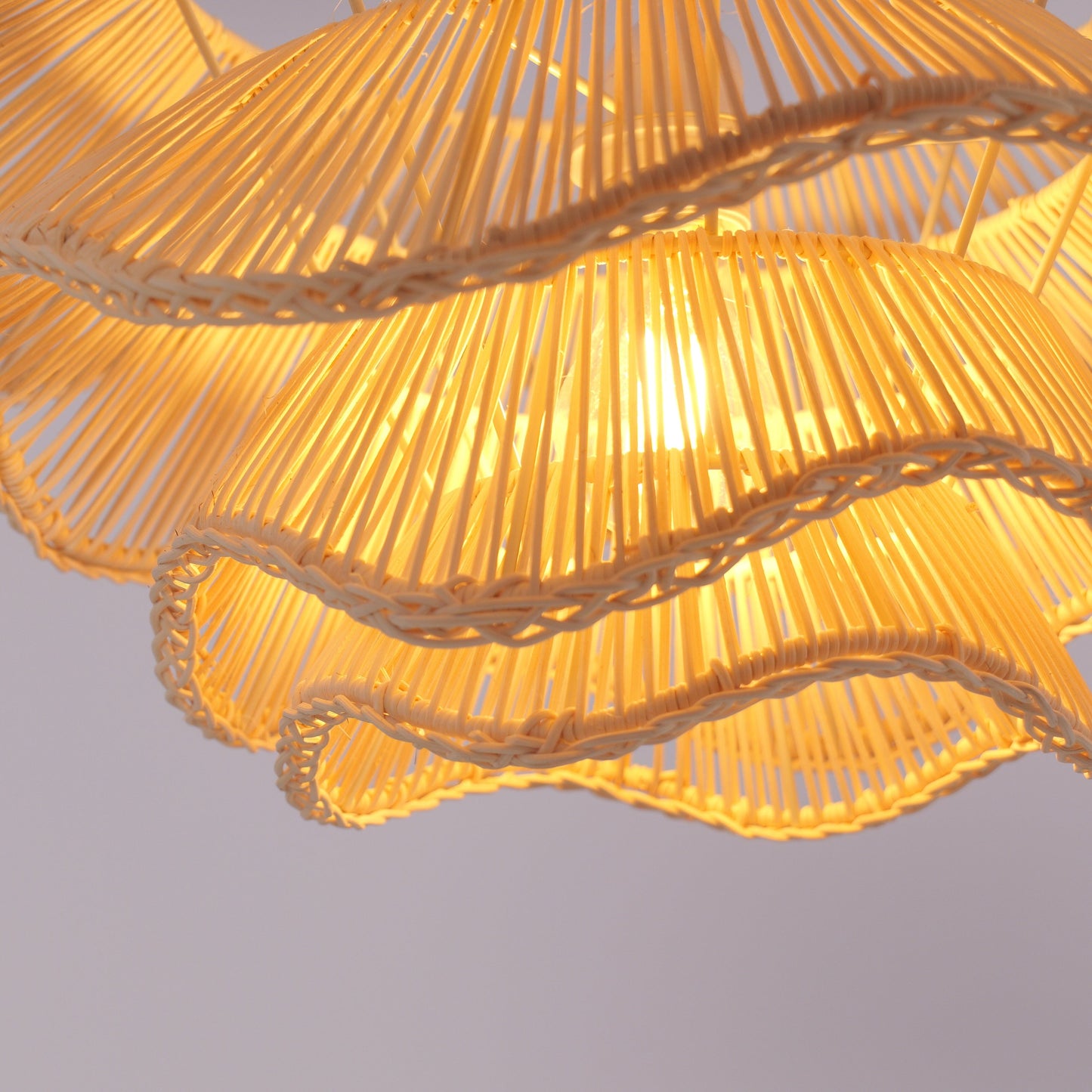 Multi-Tiered Rattan Ceiling Light Pendant Lamp for Home Décor