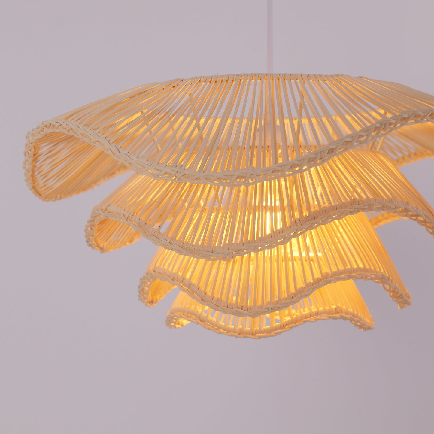 Multi-Tiered Rattan Ceiling Light Pendant Lamp for Home Décor