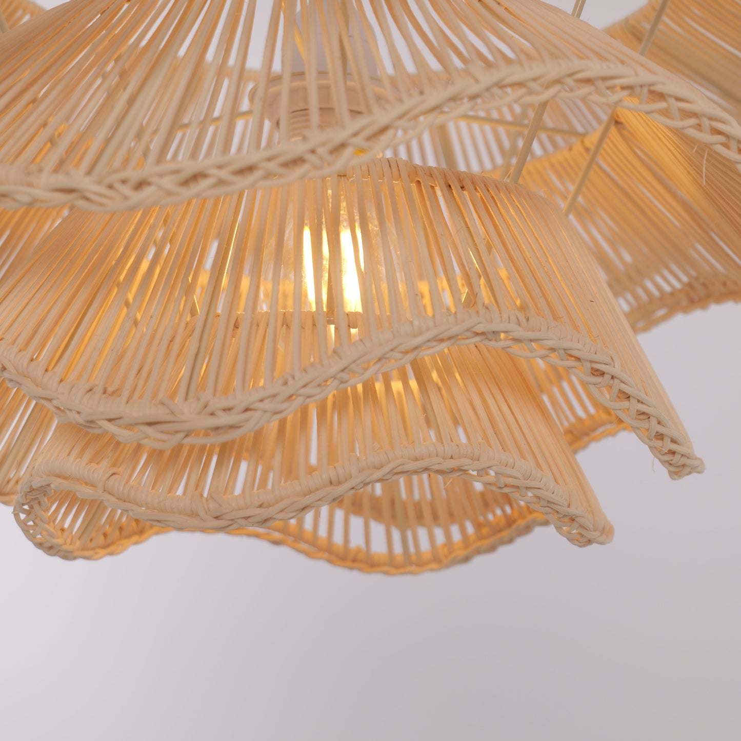 Multi-Tiered Rattan Ceiling Light Pendant Lamp for Home Décor