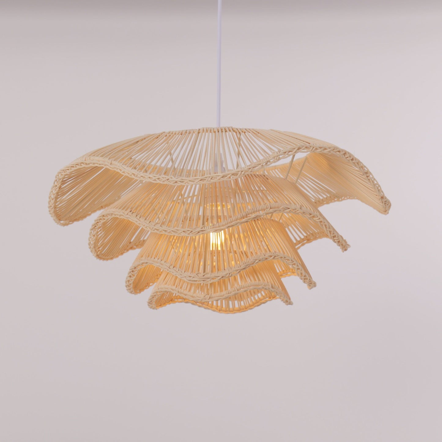 Multi-Tiered Rattan Ceiling Light Pendant Lamp for Home Décor