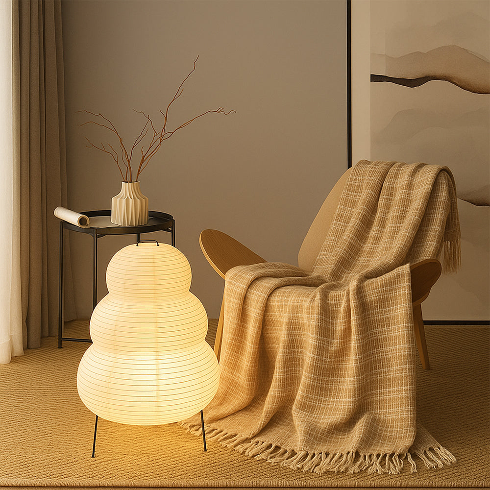 Contemporary Bedside Lamp | Chic Rice Paper Table Lamp for Home Décor