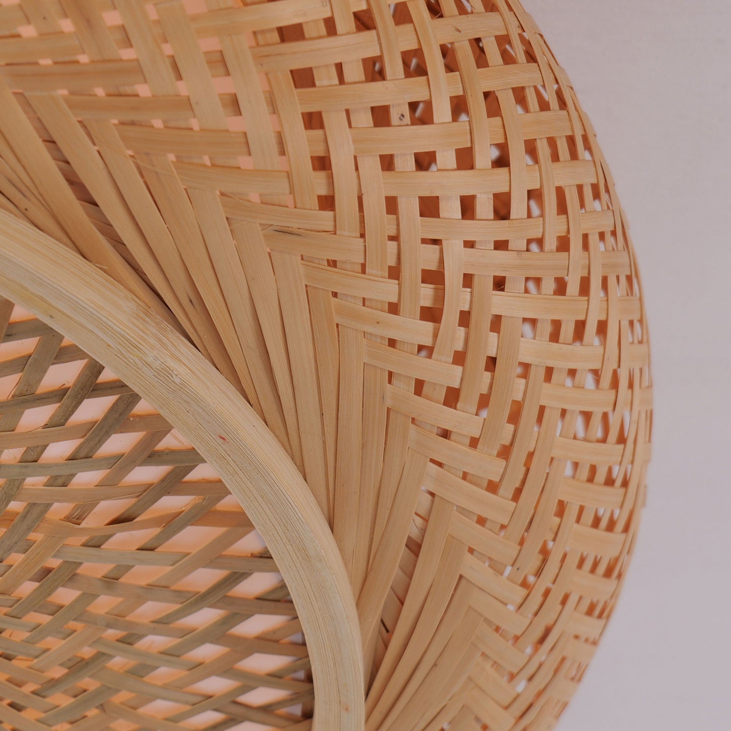 Japanese-Style Bamboo Rattan Ceiling Light – Flush Mount or Hanging Fixture