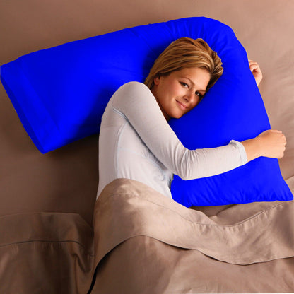 V Shaped Pillow with Case - Extra Filled Neck Support for Pregnancy