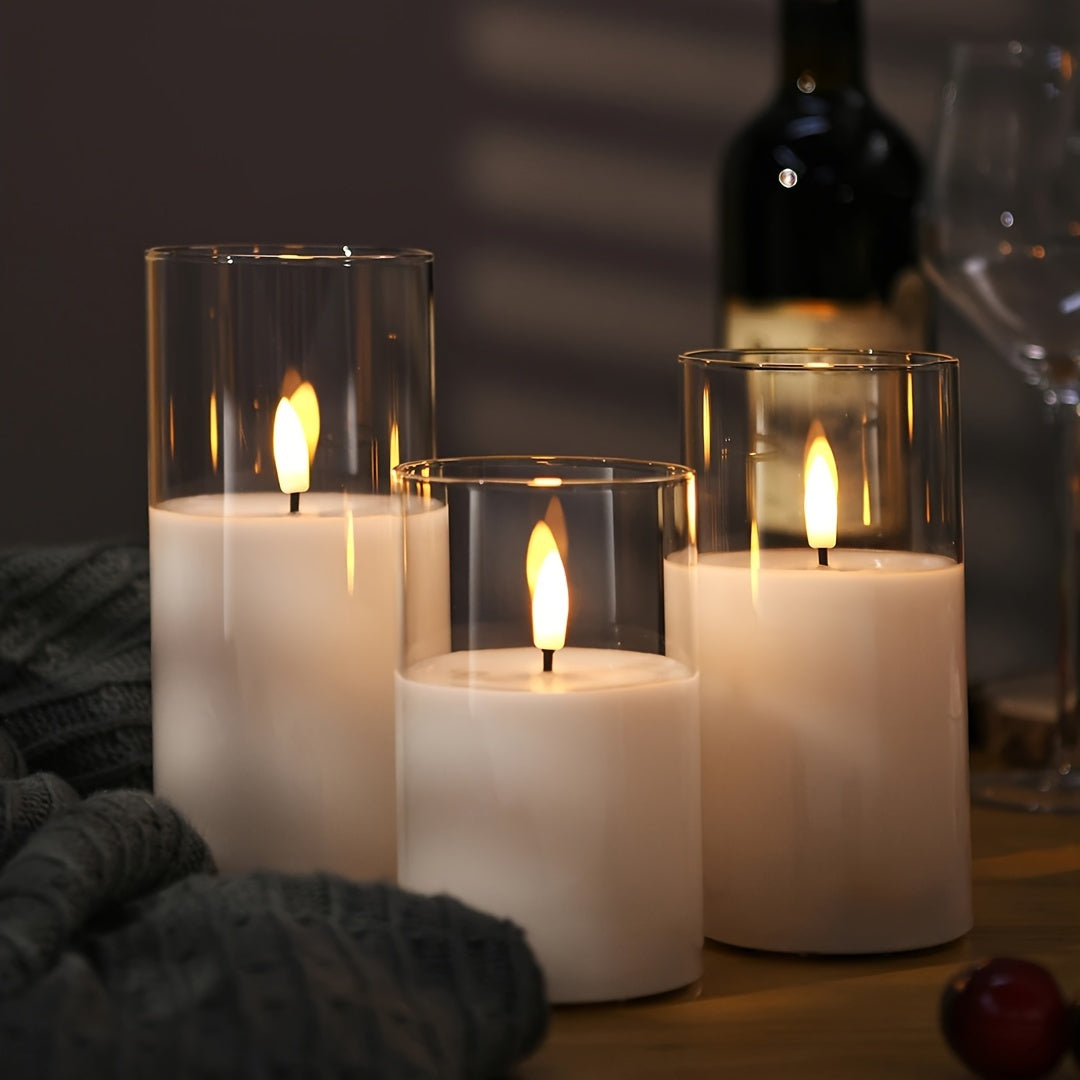 Remote Control Candle Warmer Set - Battery Operated LED Candles with Timer & Remote for Home Decor