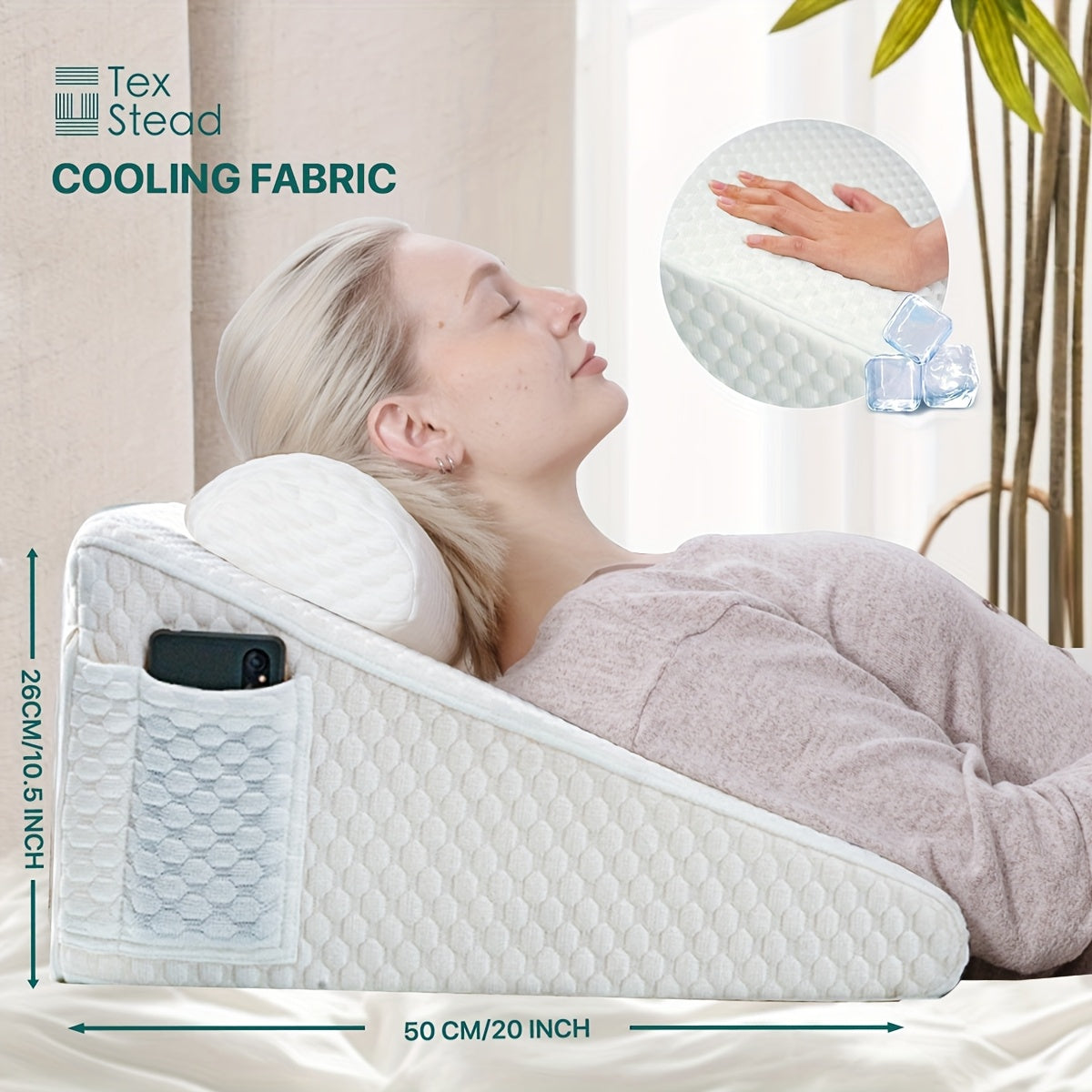 Wedge Pillow for Side Sleepers – Triangle Neck Support, Pregnancy Cushion, Bed Elevation, Soft Comfort