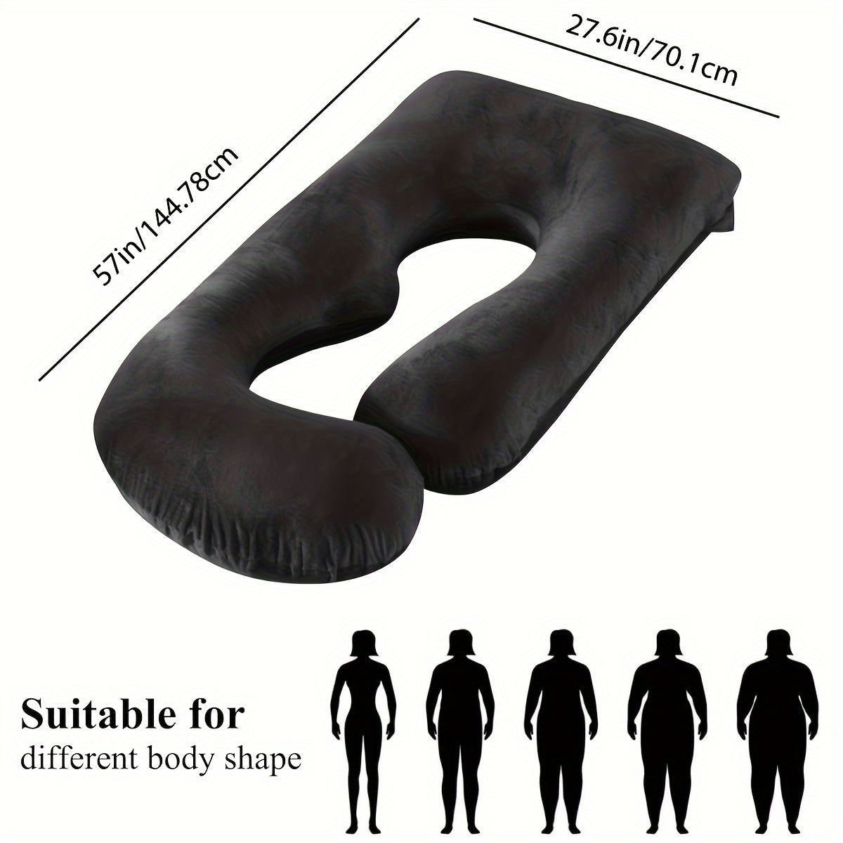 J Shaped Pregnancy Pillow for Sleeping, Full Body Maternity Pillow