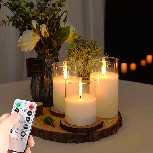 Remote Control Candle Warmer Set - Battery Operated LED Candles with Timer & Remote for Home Decor