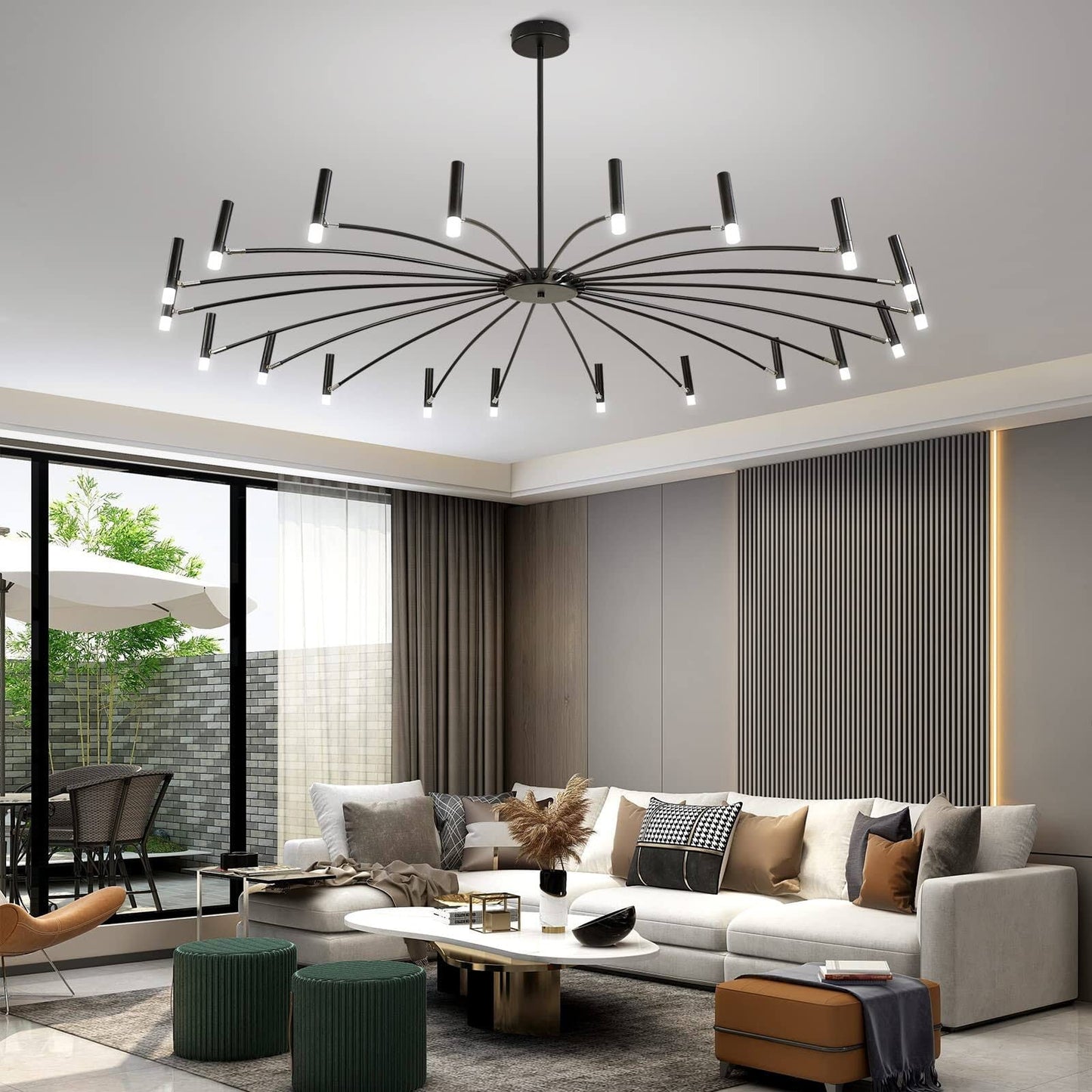 Contemporary Black & Gold Ceiling Light with LED Bulbs for Elegant Home Décor