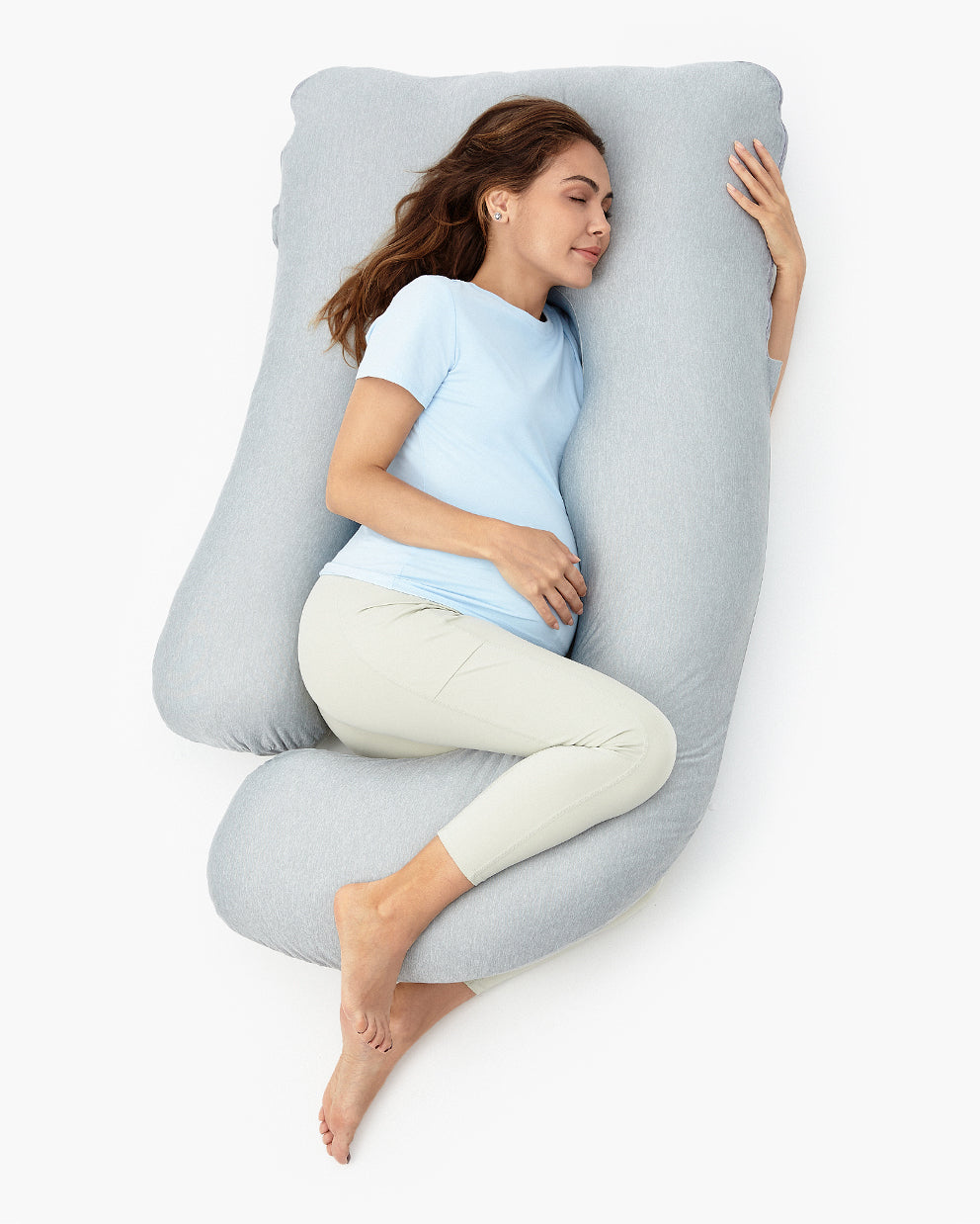 U Shaped Pregnancy Pillow for Comfort and Support - Cooling Fabric